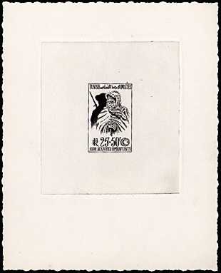 Tunisia_1950_Yvert_337a-Scott_B113_unadopted_25f_+_50f_combattants_black_a_AP