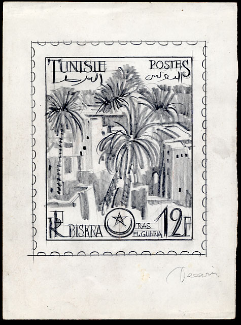 Tunisia_1954_Yvert_373c-Scott_243_unadopted_12f_palms_MAQ