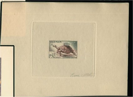 Sud_Vietnam_1955_Yvert_31a-Scott_29_unadopted_tortue_brown_+_green_AP