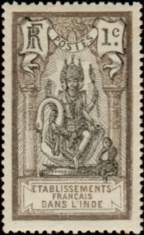 Fr_India_1914_Yvert_25-Scott_typo