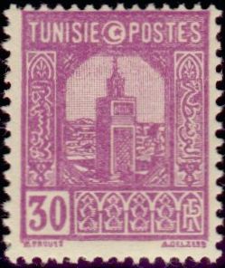 Tunisia_1926_Yvert_129-Scott_A19_typo