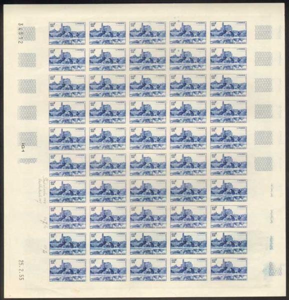 France_1955_Yvert_1019-Scott_763_full_sheet