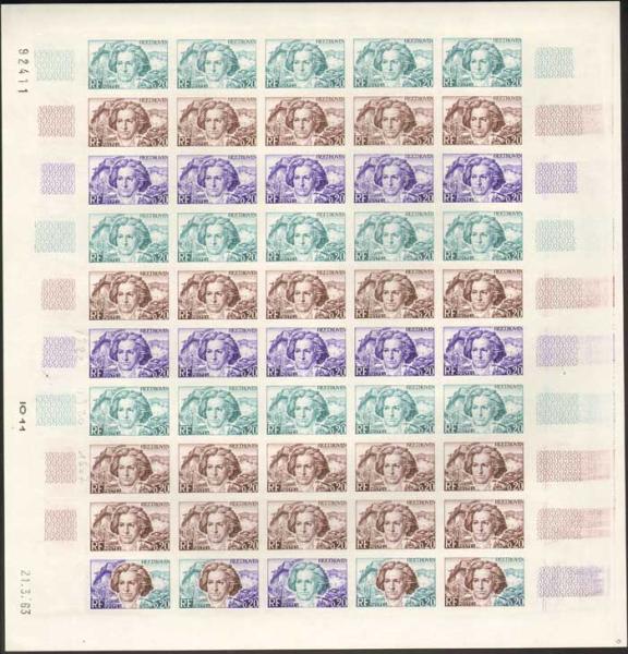 France_1963_Yvert_1382-Scott_1059_full_sheet_a