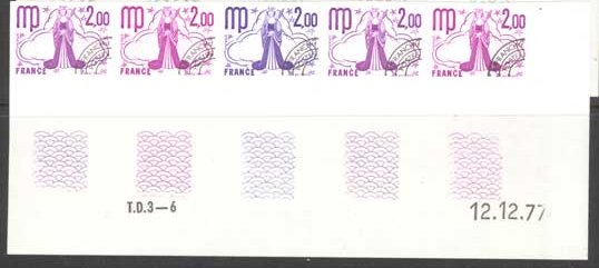France_1977_Yvert_Preoblit_153-Scott_1532_five