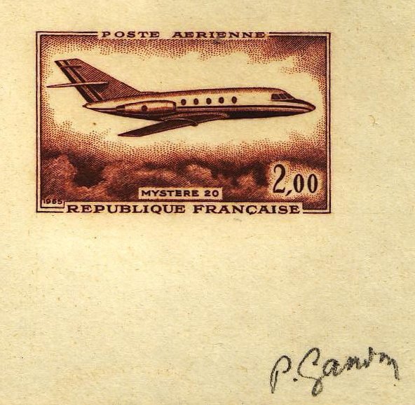 France_1965_Yvert_PA42-Scott_C41_brown_bb_detail