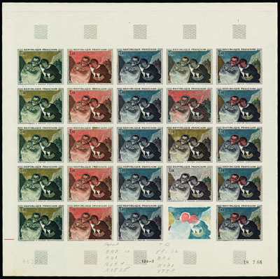 France_1966_Yvert_1494-Scott_1153_full_sheet_c