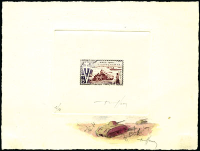 France_1954_Yvert_983-Scott_718_black_+_brown