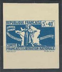 French_Colonies_1943_Yvert_63-Scott_unadopted_5f_+_40f_Aid_to_fighters_blue_ESS