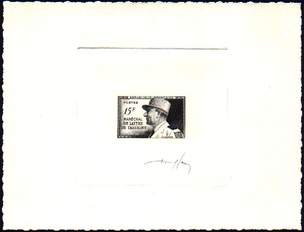 France_1952_Yvert_920a-Scott_675a_unadopted_Marechal_de_Lattre_Type_I-a_black_b_AP