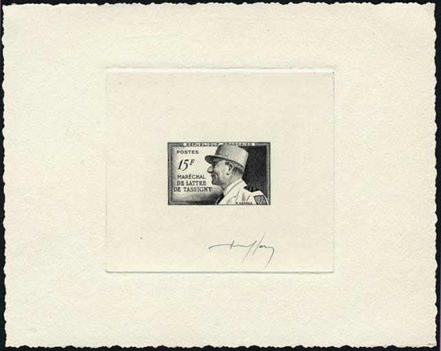 France_1952_Yvert_920a-Scott_675a_unadopted_Marechal_de_Lattre_Type_I-a_black_c_AP