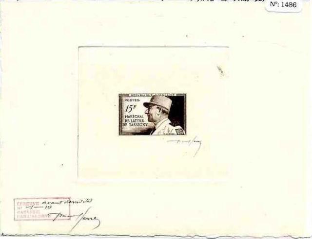 France_1952_Yvert_920a-Scott_675a_unadopted_Marechal_de_Lattre_Type_I-a_sepia_ab_AP