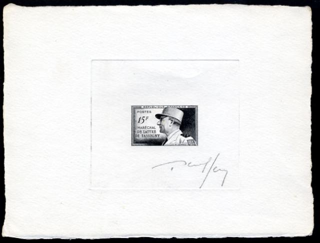 France_1952_Yvert_920a-Scott_675a_unadopted_Marechal_de_Lattre_Type_I-b_black_c_AP
