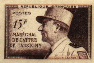 France_1952_Yvert_920a-Scott_675a_unadopted_Marechal_de_Lattre_Type_I-b_brown_1705_Lc_a_CP_detail