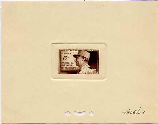 France_1952_Yvert_920a-Scott_675a_unadopted_Marechal_de_Lattre_Type_I-b_brown_1706_Lx_ab_CP