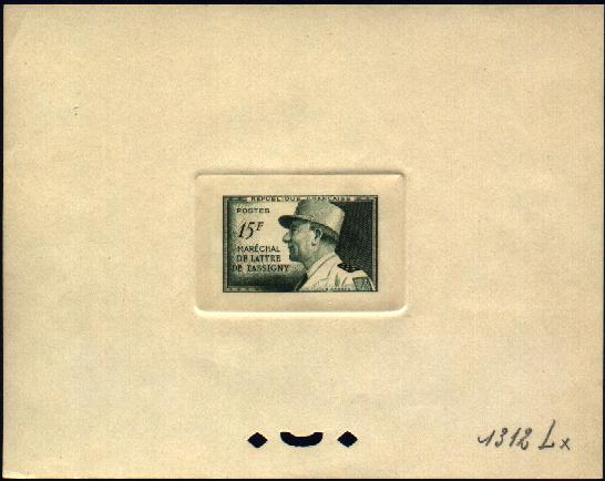 France_1952_Yvert_920a-Scott_675a_unadopted_Marechal_de_Lattre_Type_I-b_green_1312_Lx_CP