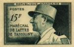 France_1952_Yvert_920a-Scott_675a_unadopted_Marechal_de_Lattre_Type_I-b_green_1314_Lx_CP_detail