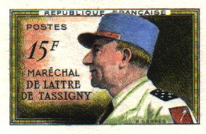 France_1952_Yvert_920a-Scott_675a_unadopted_Marechal_de_Lattre_Type_I-b_hand_multicolor_AP_detail
