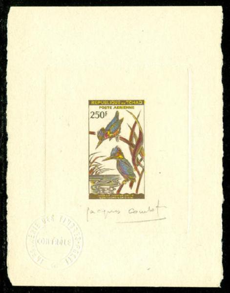 Chad_1961_Yvert_PA5-Scott_C5_hand_multicolor