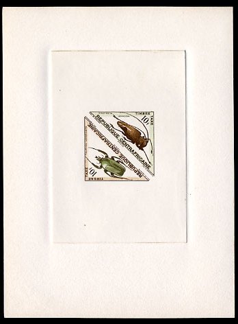 Central_Africa_1962_Yvert_Taxe_9-10-Scott_J9-10_etat_hand_multicolor