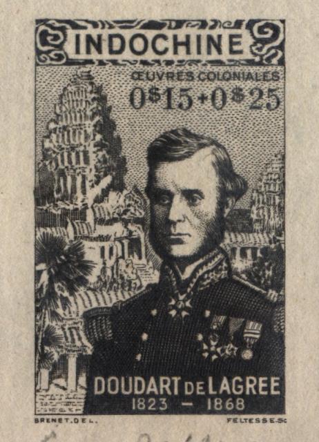 Indochine_1943_Yvert_261a-Scott_unadopted_15c_+_25c_Douart_de_Lagree_black_a_AP_detail