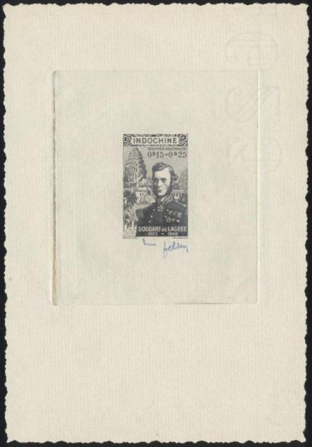 Indochine_1943_Yvert_261a-Scott_unadopted_15c_+_25c_Douart_de_Lagree_black_b_AP