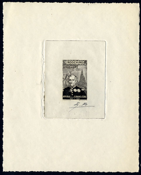 Indochine_1943_Yvert_263a-Scott_unadopted_5c_+_10c_Pierre_de_La_Grandiere_black_a_AP