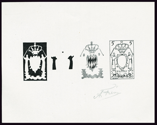 Monaco_1954_Yvert_411-Scott_318_black_typo_f