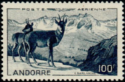 Andorra_1950_Yvert_PA1-Scott_C1
