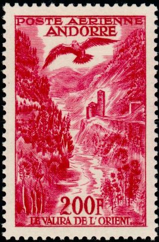 Fr_Andorra_1955_Yvert_PA3-Scott_C3_paysage_IS