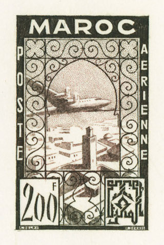 Morocco_1952_Yvert_PA88-Scott_C45_black_+_dark-brown_a_detail