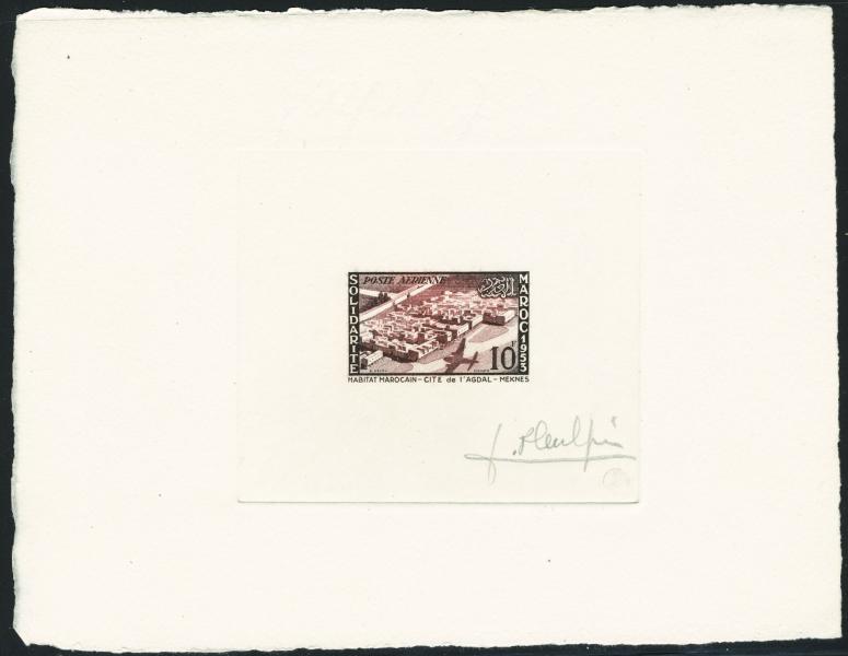 Morocco_1954_Yvert_PA94-Scott_C47_black_+_red-brown