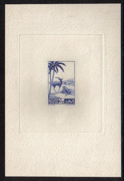 Morocco_1939_Yvert_196a-Scott_173_unissued_engraved_4f50_gazelles_blue_a_AP