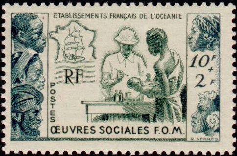 Polinesia_Oceanie_1950_Yvert_201-Scott_B14