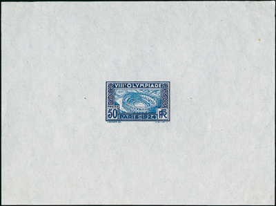 France_1924_Yvert_186a-Scott_201_unadopted_Jeux_Olympiques_Paris_50c_dark-blue_+_blue_typo_bb_AP