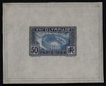 France_1924_Yvert_186a-Scott_201_unadopted_Jeux_Olympiques_Paris_50c_dark-blue_+_blue_typo_da_AP