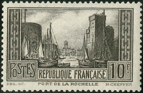 France_1929_Yvert_261c-Scott_251_Port_de_la_Rochelle_black_d_US