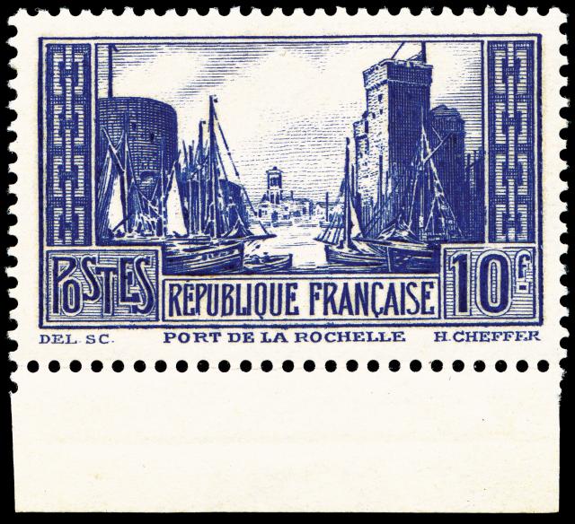 France_1929_Yvert_261d-Scott_251_Port_de_la_Rochelle_ultramarine-blue_e_US