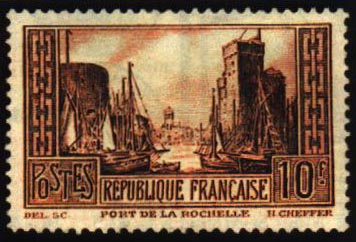 France_1929_Yvert_261e-Scott_251_Port_de_la_Rochelle_brown_f_US