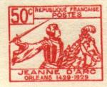 France_1929_Yvert_257h-Scott_245h_unadopted_Jeanne_dArc_project_Marron_light-red_typo_a_ESS_detail