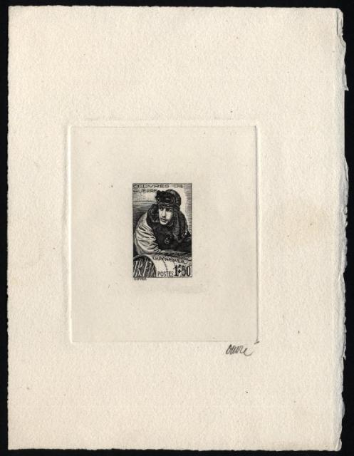 France_1940_Yvert_461a-Scott_396_unadopted_1f_+_50c_Georges_Guynemer_black_aa_AP