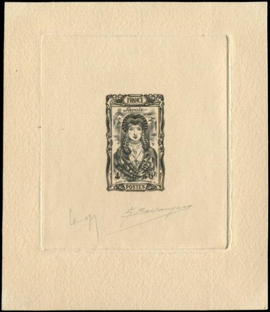 France_1944_Yvert_597a-Scott_B171_unadopted_4f_+_6f_Savoie_black_c_AP