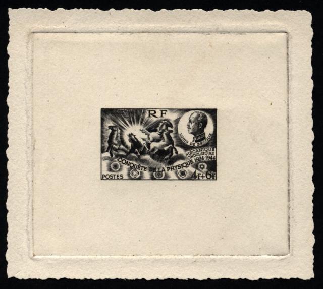 France_1944_Yvert_617b-Scott_B184_unadopted_4f_+_6f_Louis_de_Broglie_RF_black_aa_AP