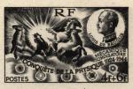 France_1944_Yvert_617b-Scott_B184_unadopted_4f_+_6f_Louis_de_Broglie_RF_black_aa_AP_detail