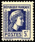 France_1944_Yvert_645-Scott_492_5f_Marianne_Alger_litho_b_IS