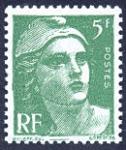 France_1945_Yvert_719-Scott_544_5f_Marianne_de_Gandon_et_Cortot_typo_a_IS