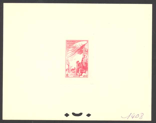 France_1945_Yvert_737a-Scott_B192_unadopted_4f_+_6f_Victimes_de_Guerre_red_1408_ab_CP