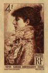 France_1945_Yvert_738b-Scott_B191_unadopted_4f_Sarah_Bernhardt_by_Mazelin-Gandon_dark-brown_a_AP_detail