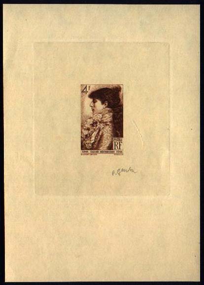 France_1945_Yvert_738b-Scott_B191_unadopted_4f_Sarah_Bernhardt_by_Mazelin-Gandon_dark-brown_b_AP