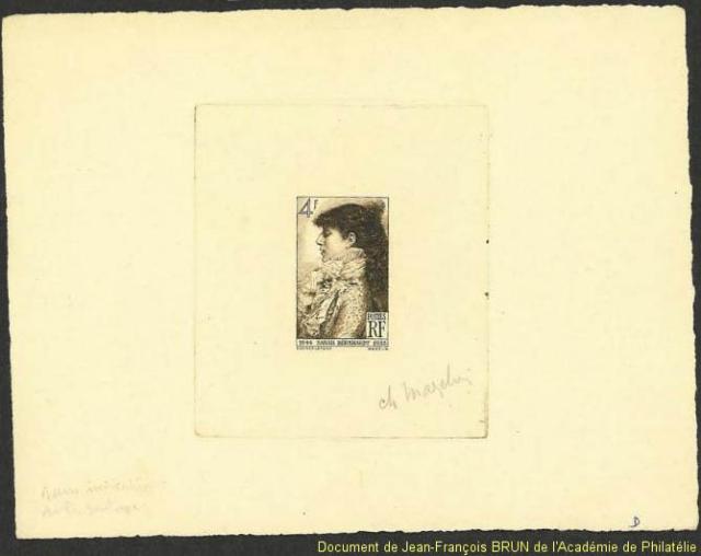 France_1945_Yvert_738b-Scott_B191_unadopted_4f_Sarah_Bernhardt_by_Mazelin_sepia_b_AP
