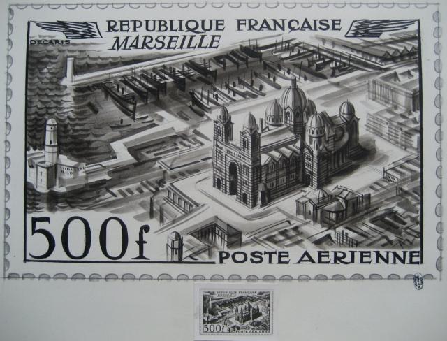 France_1949_Yvert_PA27ae-Scott_C26_unadopted_Marseille_500f_MAQ